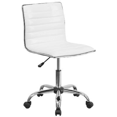 Flash Furniture 48" Wide Black Electric Height Adjustable Standing Desk With Designer Armless White Ribbed Swivel Task Office Chair 4 Flash Furniture 48" Wide Black Electric Height Adjustable Standing Desk With Designer Armless White Ribbed Swivel Task Office Chair - Image 2