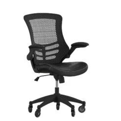 Flash Furniture Kelista Mid-Back Swivel Ergonomic Task Office Chair With Flip-Up Arms And Transparent Roller Wheels -Flash Furniture GUEST 9895c94a 45f6 411f 8080 a4987e796cf2