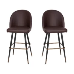 Flash Furniture Lyla Commercial Grade Modern Armless Barstools With Contoured Backrest, Steel Frame And Integrated Footrest - Set Of 2 -Flash Furniture GUEST 98972dfc 3413 483a 80c8 5f9fb3dce036