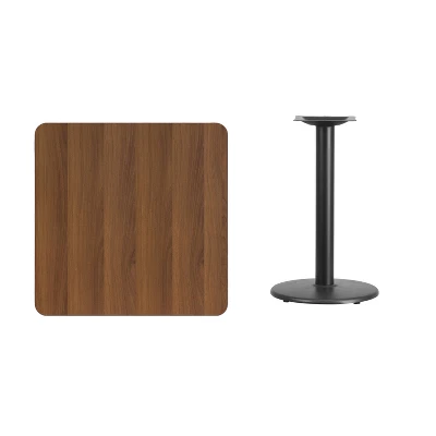 Flash Furniture 30'' Square Laminate Table Top With 18'' Round Table Height Base 3 Flash Furniture 30'' Square Laminate Table Top With 18'' Round Table Height Base