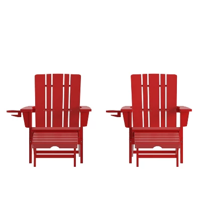 Flash Furniture Halifax HDPE Adirondack Chair With Cup Holder And Pull Out Ottoman, All-Weather HDPE Indoor/Outdoor Lounge Chair 16 Flash Furniture Halifax HDPE Adirondack Chair With Cup Holder And Pull Out Ottoman, All-Weather HDPE Indoor/Outdoor Lounge Chair - Image 14