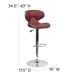 Flash Furniture Contemporary Cozy Mid-Back Vinyl Adjustable Height Barstool With Chrome Base 23 Flash Furniture Contemporary Cozy Mid-Back Vinyl Adjustable Height Barstool With Chrome Base -Flash Furniture GUEST 993dfa0b 975a 4a7b a5d2 601f62e4c377