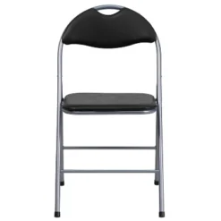 Flash Furniture 2 Pack HERCULES Series Black Vinyl Metal Folding Chair With Carrying Handle -Flash Furniture GUEST 996ab0e8 9486 4209 83b2 f7d29a1a988a