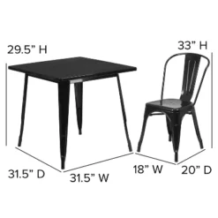 Flash Furniture Commercial Grade 31.5" Square Metal Indoor-Outdoor Table Set With 4 Stack Chairs 26 Flash Furniture Commercial Grade 31.5" Square Metal Indoor-Outdoor Table Set With 4 Stack Chairs -Flash Furniture GUEST 9af6864c 0f84 4213 8619 89080030dfc4