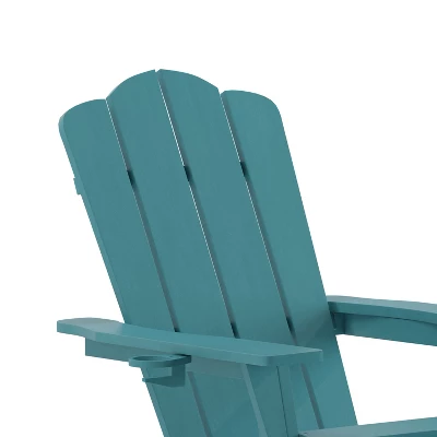 Flash Furniture Newport HDPE Adirondack Chair With Cup Holder And Pull Out Ottoman, All-Weather HDPE Indoor/Outdoor Lounge Chair 9 Flash Furniture Newport HDPE Adirondack Chair With Cup Holder And Pull Out Ottoman, All-Weather HDPE Indoor/Outdoor Lounge Chair - Image 7