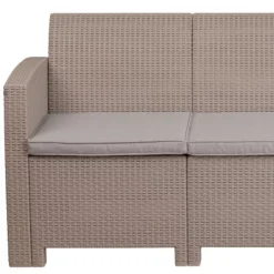Flash Furniture Faux Rattan Sofa With All-Weather Cushions -Flash Furniture GUEST 9bdaf463 7ca9 467b 8e86 0e5e8ce0c957