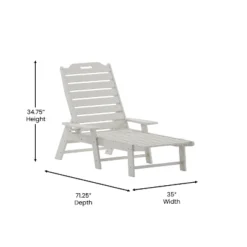 Flash Furniture Monterey Adjustable Adirondack Lounger With Cup Holder- All-Weather Indoor/Outdoor HDPE Lounge Chair -Flash Furniture GUEST 9bdc0039 d231 4de6 9714 28c8402d0822