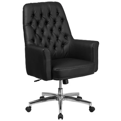 Flash Furniture Mid-Back Traditional Tufted LeatherSoft Executive Swivel Office Chair With Arms 12 Flash Furniture Mid-Back Traditional Tufted LeatherSoft Executive Swivel Office Chair With Arms - Image 10