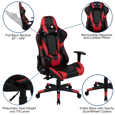 Flash Furniture Gaming Desk And Reclining Gaming Chair Set With Cup Holder And Headphone Hook 5 Flash Furniture Gaming Desk And Reclining Gaming Chair Set With Cup Holder And Headphone Hook - Image 3
