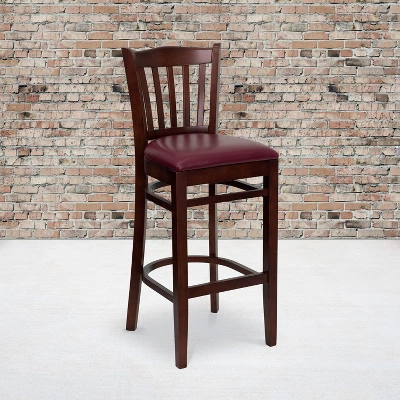 Flash Furniture Vertical Slat Back Wooden Restaurant Barstool 3 Flash Furniture Vertical Slat Back Wooden Restaurant Barstool