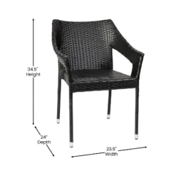 Flash Furniture Ethan Set Of 2 Commercial Grade Stacking Patio Chairs, All Weather PE Rattan Wicker Patio Dining Chairs -Flash Furniture GUEST 9d28be76 6bfb 4d7e 957f 7d26409a3ec8 1
