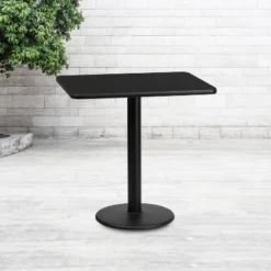 Flash Furniture 24'' X 30'' Rectangular Black Laminate Table Top With 18'' Round Table Height Base