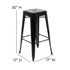 Flash Furniture 30" High Metal Indoor Bar Stool - Stackable Set Of 4 -Flash Furniture GUEST 9d6d6c1a 05aa 413c 9b4d 9fb3a19e6d6e
