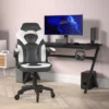 Flash Furniture X10 Gaming Chair Racing Office Computer PC Adjustable Chair With Flip-up Arms And Transparent Roller Wheels -Flash Furniture GUEST 9da8e764 69bf 4149 80f4 d47aade821de