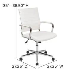Flash Furniture Mid-Back LeatherSoft Contemporary Ribbed Executive Swivel Office Chair -Flash Furniture GUEST 9def68c9 82e3 4e27 aebf caa70236abb1