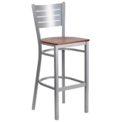 Flash Furniture Silver Slat Back Metal Restaurant Barstool -Flash Furniture GUEST 9e6fdb1e 3745 424e a59e c36bfc546464