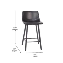 Flash Furniture Caleb Modern Armless 24 Inch Counter Height Stools Commercial Grade With Footrests And Matte Metal Frames, Set Of 2 -Flash Furniture GUEST 9f63fdf2 f417 46f2 b505 a31c3d2d679d