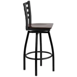 Flash Furniture Black Ladder Back Swivel Metal Barstool -Flash Furniture GUEST 9fe7efa8 f661 4d38 84bf f968db264318