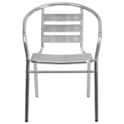 Flash Furniture Commercial Aluminum Indoor-Outdoor Restaurant Stack Chair With Triple Slat Back And Arms -Flash Furniture GUEST a035ac89 4d0a 449d a6d4 36786cacc5c7