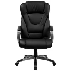 Flash Furniture High Back Black LeatherSoft Executive Swivel Office Chair With Titanium Nylon Base And Loop Arms -Flash Furniture GUEST a0a8514f 3c46 41dc 9326 42125aa1623c