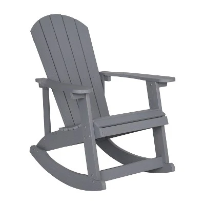 Flash Furniture Savannah All-Weather Poly Resin Wood Adirondack Rocking Chair With Rust Resistant Stainless Steel Hardware 13 Flash Furniture Savannah All-Weather Poly Resin Wood Adirondack Rocking Chair With Rust Resistant Stainless Steel Hardware - Image 11