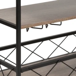 Flash Furniture Buckhead Distressed Light Oak Wood And Iron Kitchen Serving And Bar Cart With Wine Glass Holders -Flash Furniture GUEST a0c39c8e bdf4 4d71 90fd 7aaa29e02da1