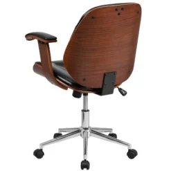 Flash Furniture Tansia Mid-Back Black LeatherSoft Executive Ergonomic Wood Swivel Office Chair With Arms -Flash Furniture GUEST a17fee00 4e0d 4699 81f2 cf066dfa58e1
