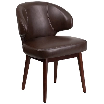 Flash Furniture Comfort Back Series Side Reception Chair With Walnut Legs 9 Flash Furniture Comfort Back Series Side Reception Chair With Walnut Legs - Image 7
