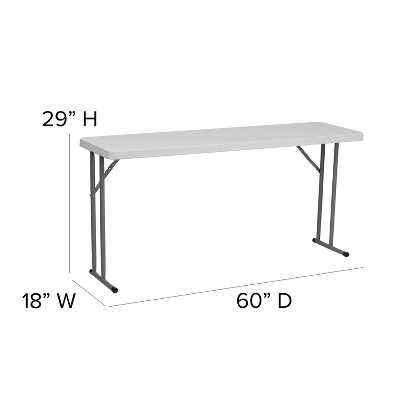 Flash Furniture 5-Foot Granite White Plastic Folding Training Table 4 Flash Furniture 5-Foot Granite White Plastic Folding Training Table - Image 2