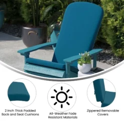 Flash Furniture Charlestown Set Of 2 All-Weather Poly Resin Wood Adirondack Chairs With Cushions For Deck, Porch, And Patio 29 Flash Furniture Charlestown Set Of 2 All-Weather Poly Resin Wood Adirondack Chairs With Cushions For Deck, Porch, And Patio -Flash Furniture GUEST a214f9db ab46 4b18 a5d4 f5d25ec22d9b