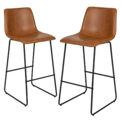 Flash Furniture 30 Inch Commercial Grade LeatherSoft Bar Height Barstools, Set Of 2 -Flash Furniture GUEST a24dfef3 e6c0 4a8d 9fe2 cd6a967bc9ba
