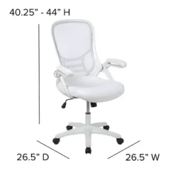 Flash Furniture Porter High Back White Mesh Ergonomic Swivel Office Chair With White Frame And Flip-up Arms -Flash Furniture GUEST a25fcdab 7713 4ac8 aeee 488cd9ca919b
