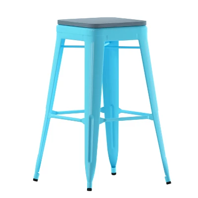 Flash Furniture Cierra Set Of 4 Commercial Grade 30" High Backless Metal Indoor Bar Height Stools With All-Weather Poly Resin Seats 14 Flash Furniture Cierra Set Of 4 Commercial Grade 30" High Backless Metal Indoor Bar Height Stools With All-Weather Poly Resin Seats - Image 12