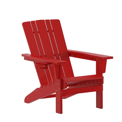 Flash Furniture Halifax Adirondack Chair With Cup Holder, Weather Resistant HDPE Adirondack Chair 13 Flash Furniture Halifax Adirondack Chair With Cup Holder, Weather Resistant HDPE Adirondack Chair - Image 11