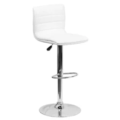 Flash Furniture Modern Vinyl Adjustable Height Barstool With Horizontal Stitch Back -Flash Furniture GUEST a2b012bb 179a 4985 9839 7f4bd855fbfc