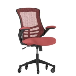 Flash Furniture Kelista Mid-Back Swivel Ergonomic Task Office Chair With Flip-Up Arms And Transparent Roller Wheels -Flash Furniture GUEST a35a2729 780f 401d 8a12 6a1cd80b84c8