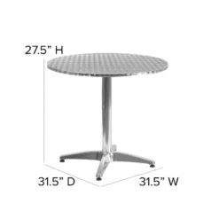 Flash Furniture Mellie 31.5'' Round Aluminum Indoor-Outdoor Table With Base -Flash Furniture GUEST a36099c0 1607 49a8 9179 478b4d0c16ff