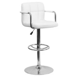 Flash Furniture Contemporary Quilted Vinyl Adjustable Height Barstool With Arms And Chrome Base -Flash Furniture GUEST a38b9000 c034 47db b427 ace6e583150d