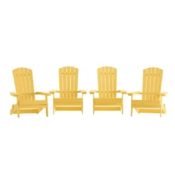 Flash Furniture Set Of 4 Charlestown All-Weather Poly Resin Folding Adirondack Chair -Flash Furniture GUEST a39a4e5b 917c 4c1b b19e 60b58cb10c1f
