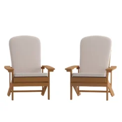 Flash Furniture Charlestown Set Of 2 All-Weather Poly Resin Wood Adirondack Chairs With Cushions For Deck, Porch, And Patio 37 Flash Furniture Charlestown Set Of 2 All-Weather Poly Resin Wood Adirondack Chairs With Cushions For Deck, Porch, And Patio -Flash Furniture GUEST a3f9f3fe 53d9 4456 8ba2 6145aec49483