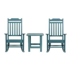 Flash Furniture Set Of 2 Winston All-Weather Poly Resin Rocking Chairs With Accent Side Table -Flash Furniture GUEST a461980b c1cd 4f9d 9313 09256eee0a48