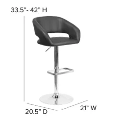 Flash Furniture Contemporary Vinyl Adjustable Height Barstool With Rounded Mid-Back -Flash Furniture GUEST a5e8593f e96c 4e4c 9449 6a0e2a069cb1