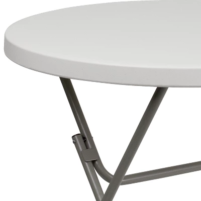 Flash Furniture 2.63-Foot Round Granite White Plastic Folding Table 7 Flash Furniture 2.63-Foot Round Granite White Plastic Folding Table - Image 5