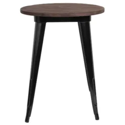 Flash Furniture 24" Round Metal Indoor Table With Rustic Wood Top -Flash Furniture GUEST a66e2e36 a4be 4d6a b1e6 f50896baeec1