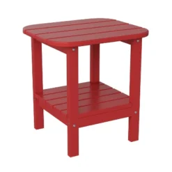 Flash Furniture Newport HDPE 2-Tier Adirondack Side Table - All-Weather - Indoor/Outdoor -Flash Furniture GUEST a69d9966 3b72 4b1b 97de 048d6f82f528