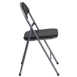 Flash Furniture 2 Pack HERCULES Series Black Vinyl Metal Folding Chair With Carrying Handle -Flash Furniture GUEST a71af949 6f73 419b 8fbb 2fd5dc8ea2da