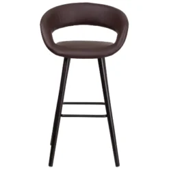Flash Furniture Brynn Series 29'' High Contemporary Vinyl Rounded Back Barstool With Cappuccino Wood Frame 20 Flash Furniture Brynn Series 29'' High Contemporary Vinyl Rounded Back Barstool With Cappuccino Wood Frame -Flash Furniture GUEST a77a7351 4e37 4064 848d 433a3a132daf