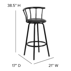 Flash Furniture Crown Back Black Metal Barstool With Black Vinyl Swivel Seat -Flash Furniture GUEST a7f35770 01ed 43cd a38f f02f0647ffed