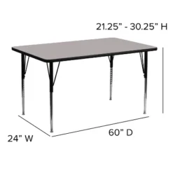 Flash Furniture 24''W X 60''L Rectangular HP Laminate Activity Table - Standard Height Adjustable Legs -Flash Furniture GUEST a81ff4f6 1c9d 49a0 98e4 9c39e61169ce