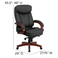 Flash Furniture High Back Black LeatherSoft Executive Ergonomic Office Chair With Synchro-Tilt Mechanism, Mahogany Wood Base And Arms -Flash Furniture GUEST a8d94ffd d397 40d2 80d0 c3d356bca2f0